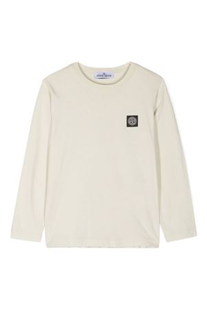 tshirt in cotone beige STONE ISLAND KIDS | 811620447V0097